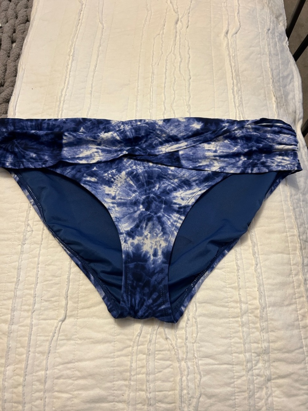 Bleu Rod Beattie Navy Tie-Dye Fold-Over Bikini Bottom